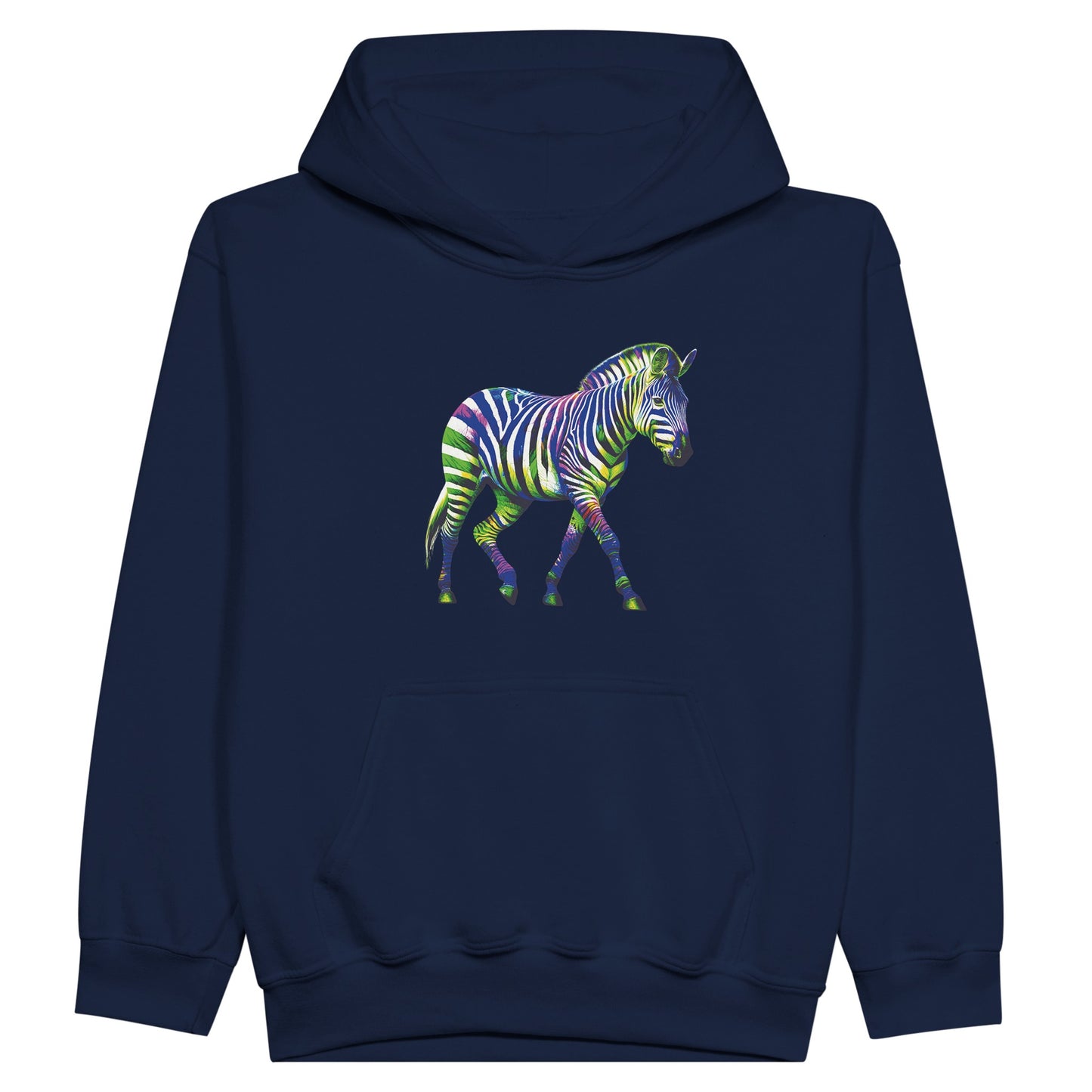 Zebra in Technicolour - Midweight Fleece Youth Hoodie