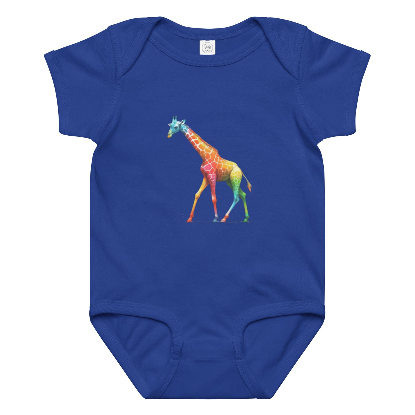 Giraffe in Technicolour - Baby jersey bodysuit