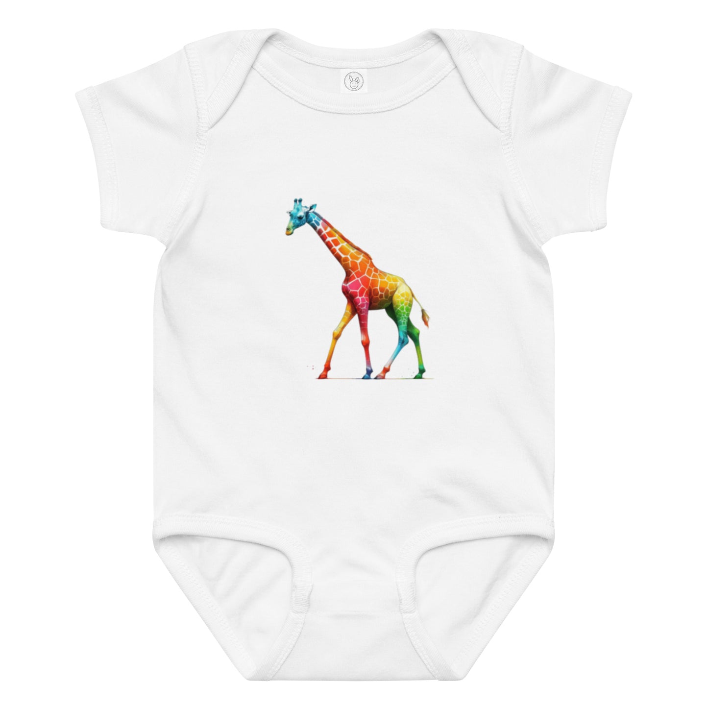 Giraffe in Technicolour - Baby jersey bodysuit