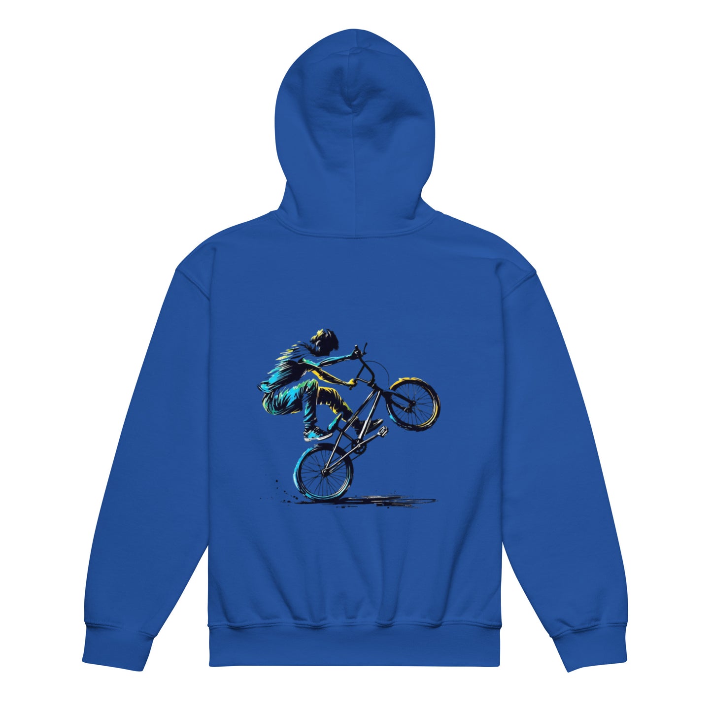 The Wheelie - Back print - Youth heavy blend hoodie