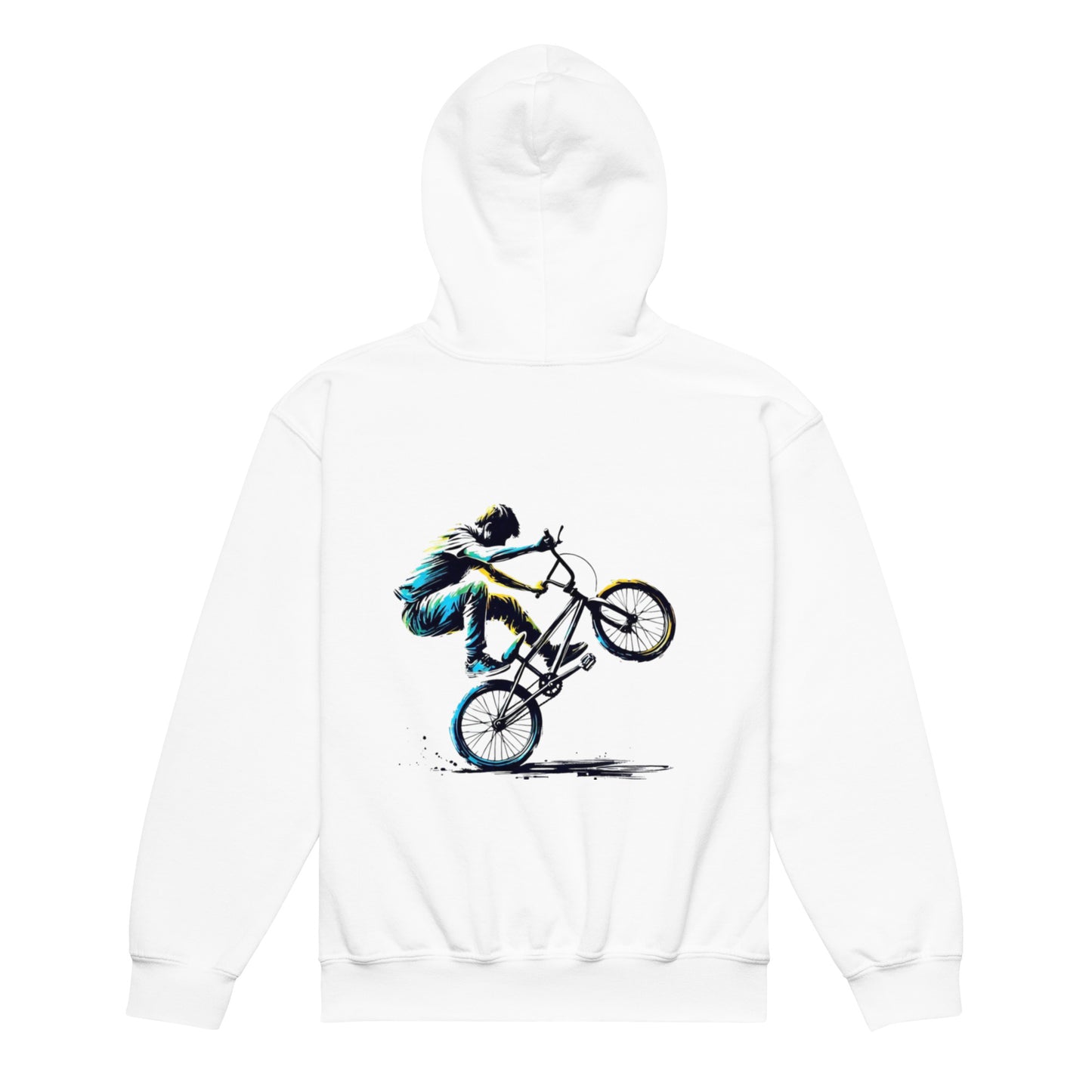The Wheelie - Back print - Youth heavy blend hoodie