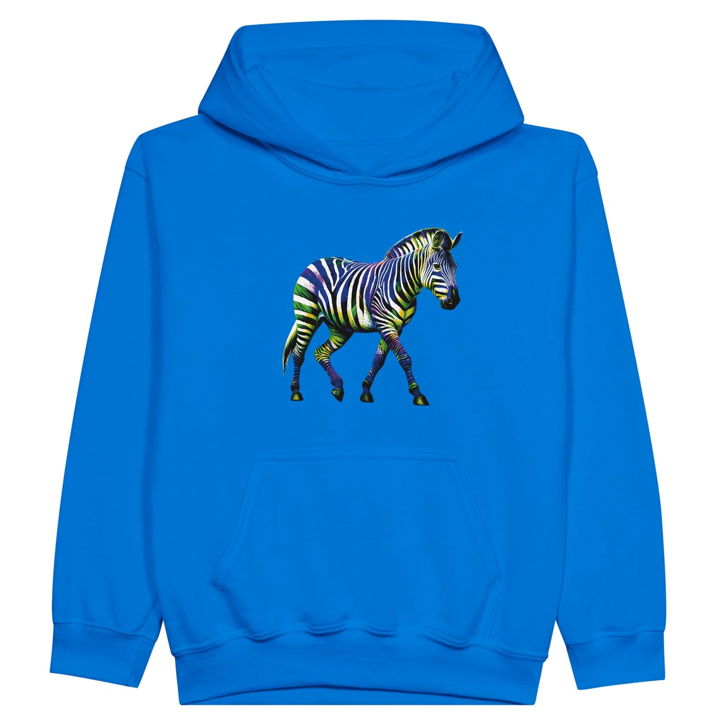 Zebra in Technicolour - Midweight Fleece Youth Hoodie