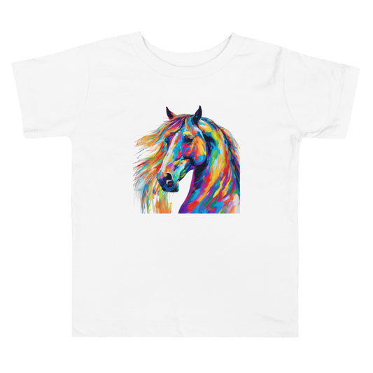 Horse in Multicolour - Toddler Short Sleeve Tee
