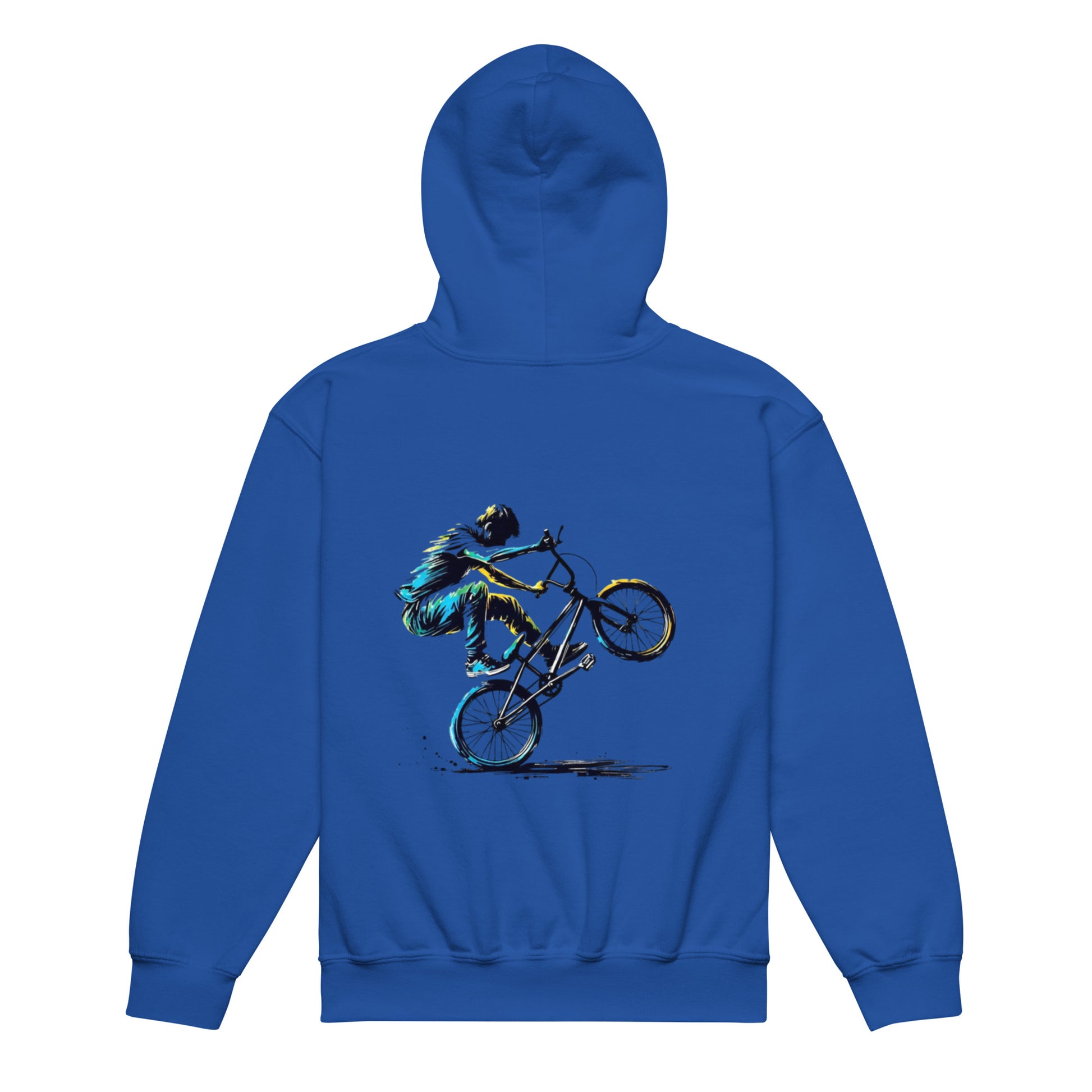 The Wheelie - Back print - Youth heavy blend hoodie