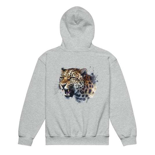 The Leopard - back view - Youth heavy blend hoodie
