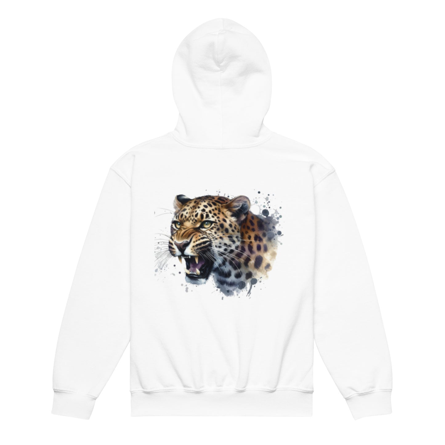 The Leopard - back view - Youth heavy blend hoodie